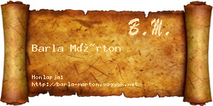 Barla Márton névjegykártya