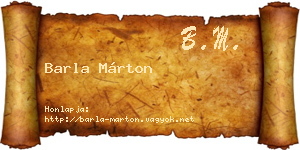 Barla Márton névjegykártya