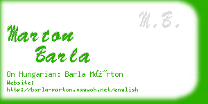 marton barla business card